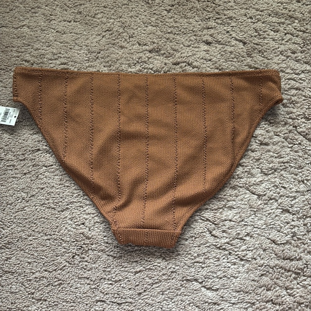 NWT Aerie Brown Ribbed Bikini Bottoms Size L - Picture 2 of 9